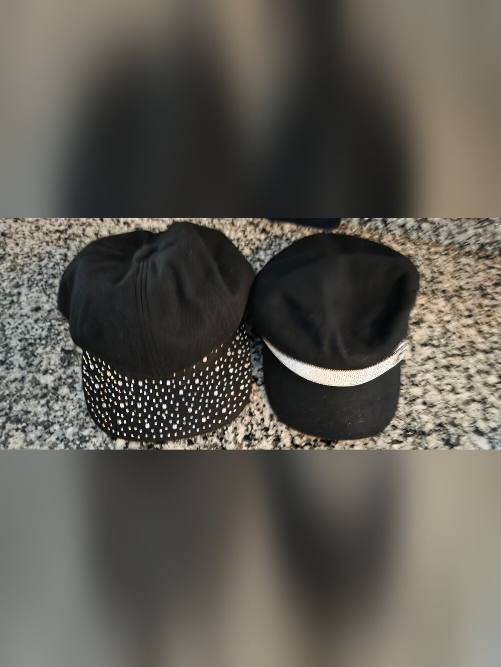 NWT Juicy Couture Rhinestone Studded Brim & Bebe Rhinstone Trim Black Hats